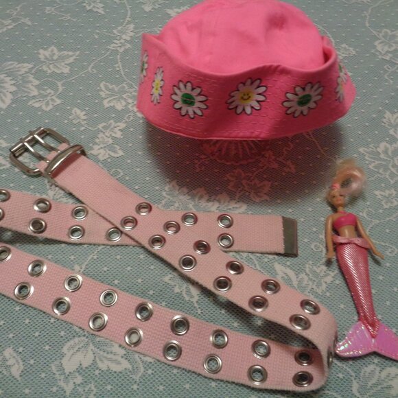 BARBIECORE BEACHY COOL SAILOR HAT COOL BELT & MERMAID DOLLY LOT